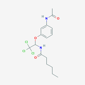 N-(1-(3-(Acetylamino)phenoxy)-2,2,2-trichloroethyl)hexanamide