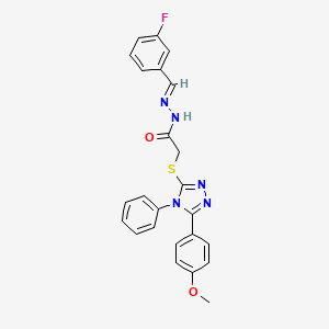 N'-[(E)-(3-fluorophenyl)methylidene]-2-{[5-(4-methoxyphenyl)-4-phenyl-4H-1,2,4-triazol-3-yl]sulfanyl}acetohydrazide