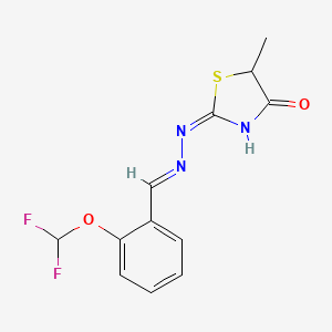 2-{(2E)-2-[2-(difluoromethoxy)benzylidene]hydrazinyl}-5-methyl-1,3-thiazol-4(5H)-one