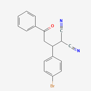 molecular formula C18H13BrN2O B11988860 2-(1-(4-Bromophenyl)-3-oxo-3-phenylpropyl)malononitrile CAS No. 94360-07-3