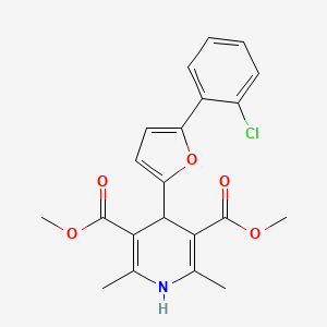 molecular formula C21H20ClNO5 B11988862 Dimethyl 4-[5-(2-chlorophenyl)furan-2-yl]-2,6-dimethyl-1,4-dihydropyridine-3,5-dicarboxylate 