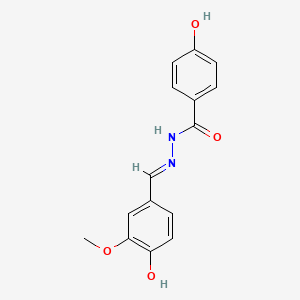 4-hydroxy-N'-[(E)-(4-hydroxy-3-methoxyphenyl)methylidene]benzohydrazide