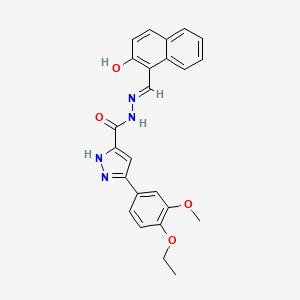 molecular formula C24H22N4O4 B11988890 3-(4-ethoxy-3-methoxyphenyl)-N'-[(E)-(2-hydroxy-1-naphthyl)methylidene]-1H-pyrazole-5-carbohydrazide 