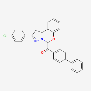 [1,1'-Biphenyl]-4-yl[2-(4-chlorophenyl)-1,10b-dihydropyrazolo[1,5-c][1,3]benzoxazin-5-yl]methanone