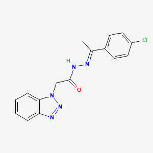 2-(1H-benzotriazol-1-yl)-N'-[(1E)-1-(4-chlorophenyl)ethylidene]acetohydrazide