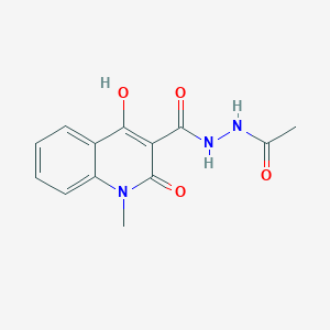 molecular formula C13H13N3O4 B11989000 N'-acetyl-4-hydroxy-1-methyl-2-oxo-1,2-dihydro-3-quinolinecarbohydrazide 