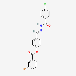 4-(2-(4-Chlorobenzoyl)carbohydrazonoyl)phenyl 3-bromobenzoate