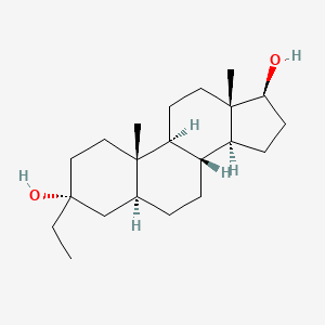 molecular formula C21H36O2 B1198910 3-Ethyl-5alpha-androstane-3alpha,17beta-diol CAS No. 10148-99-9
