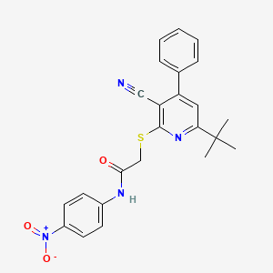 2-[(6-tert-butyl-3-cyano-4-phenyl-2-pyridinyl)thio]-N-(4-nitrophenyl)acetamide