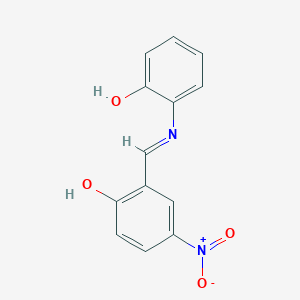 molecular formula C13H10N2O4 B11989174 2-{(E)-[(2-hydroxyphenyl)imino]methyl}-4-nitrophenol CAS No. 3762-63-8