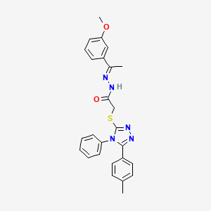 N'-[(1E)-1-(3-methoxyphenyl)ethylidene]-2-{[5-(4-methylphenyl)-4-phenyl-4H-1,2,4-triazol-3-yl]sulfanyl}acetohydrazide