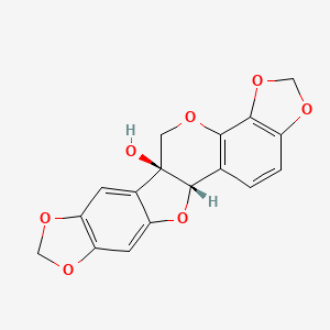molecular formula C17H12O7 B1198920 (-)-刺果木素 CAS No. 70285-12-0