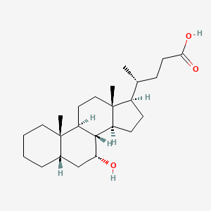 molecular formula C24H40O3 B1198927 7α-羟基-5β-胆烷-24-酸 CAS No. 28083-34-3