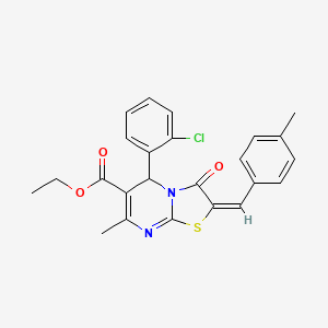 ethyl (2E)-5-(2-chlorophenyl)-7-methyl-2-(4-methylbenzylidene)-3-oxo-2,3-dihydro-5H-[1,3]thiazolo[3,2-a]pyrimidine-6-carboxylate