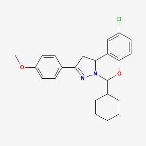 9-Chloro-5-cyclohexyl-2-(4-methoxyphenyl)-5,10b-dihydro-1H-benzo[e]pyrazolo[1,5-c][1,3]oxazine