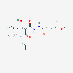 Methyl 4-{2-[(4-hydroxy-2-oxo-1-propyl-1,2-dihydro-3-quinolinyl)carbonyl]hydrazino}-4-oxobutanoate