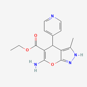 ethyl 6-amino-3-methyl-4-pyridin-4-yl-2,4-dihydropyrano[2,3-c]pyrazole-5-carboxylate