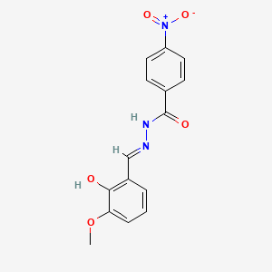 molecular formula C15H13N3O5 B11989365 N'-(2-hydroxy-3-methoxybenzylidene)-4-nitrobenzohydrazide CAS No. 131536-64-6