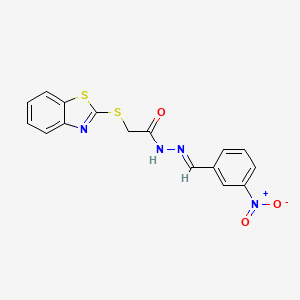 (2-Benzothiazolylthio)acetic acid ((3-nitrophenyl)methylene)hydrazide