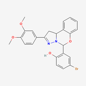 4-Bromo-2-[2-(3,4-dimethoxyphenyl)-1,10B-dihydropyrazolo[1,5-C][1,3]benzoxazin-5-YL]phenol