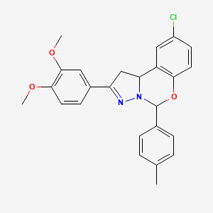 9-Chloro-2-(3,4-dimethoxyphenyl)-5-(4-methylphenyl)-1,10b-dihydropyrazolo[1,5-c][1,3]benzoxazine