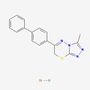 3-methyl-6-(4-phenylphenyl)-7H-[1,2,4]triazolo[3,4-b][1,3,4]thiadiazine;hydrobromide