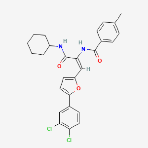 N-{(E)-1-[(Cyclohexylamino)carbonyl]-2-[5-(3,4-dichlorophenyl)-2-furyl]ethenyl}-4-methylbenzamide