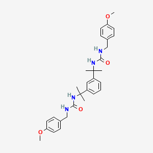 molecular formula C30H38N4O4 B11989503 1-[(4-Methoxyphenyl)methyl]-3-[2-[3-[2-[(4-methoxyphenyl)methylcarbamoylamino]propan-2-yl]phenyl]propan-2-yl]urea 