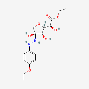 molecular formula C16H24N2O7 B1198955 ethyl (2S)-2-[(2S,3S,4S)-4-[2-(4-ethoxyphenyl)hydrazinyl]-3,4-dihydroxyoxolan-2-yl]-2-hydroxyacetate CAS No. 78608-65-8