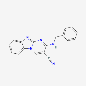 molecular formula C18H13N5 B11989616 2-(Benzylamino)pyrimido[1,2-a]benzimidazole-3-carbonitrile 