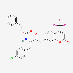 [2-oxo-4-(trifluoromethyl)chromen-7-yl] 3-(4-chlorophenyl)-2-(phenylmethoxycarbonylamino)propanoate