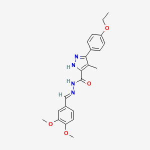 N'-[(E)-(3,4-dimethoxyphenyl)methylidene]-3-(4-ethoxyphenyl)-4-methyl-1H-pyrazole-5-carbohydrazide