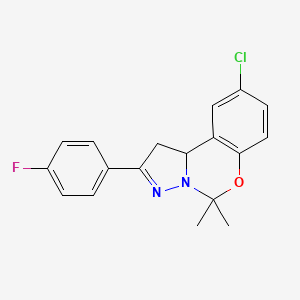 9-Chloro-2-(4-fluorophenyl)-5,5-dimethyl-1,10b-dihydropyrazolo[1,5-c][1,3]benzoxazine