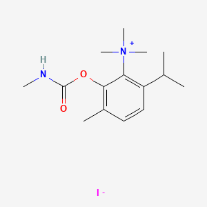 molecular formula C15H25IN2O2 B1198977 Carbamic acid, methyl-, (5-trimethylammonio)carvacryl ester, iodide CAS No. 18659-44-4