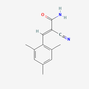 molecular formula C13H14N2O B11989785 (2E)-2-cyano-3-(2,4,6-trimethylphenyl)prop-2-enamide 