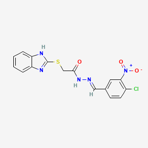 2-(1H-benzimidazol-2-ylsulfanyl)-N'-[(E)-(4-chloro-3-nitrophenyl)methylidene]acetohydrazide