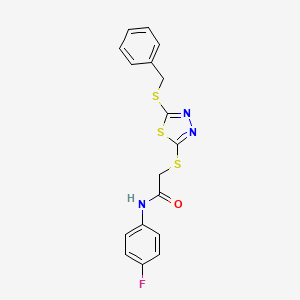 2-{[5-(benzylsulfanyl)-1,3,4-thiadiazol-2-yl]sulfanyl}-N-(4-fluorophenyl)acetamide