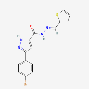 3-(4-bromophenyl)-N'-[(E)-thiophen-2-ylmethylidene]-1H-pyrazole-5-carbohydrazide