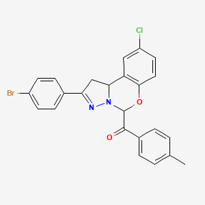 [2-(4-Bromophenyl)-9-chloro-1,10B-dihydropyrazolo[1,5-C][1,3]benzoxazin-5-YL](4-methylphenyl)methanone