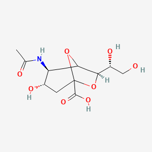 molecular formula C11H17NO8 B1198998 5-(Acetylamino)-2,7-anhydro-3,5-dideoxy-D-glycero-alpha-D-galacto-2-Nonulopyranosonic acid CAS No. 95574-95-1