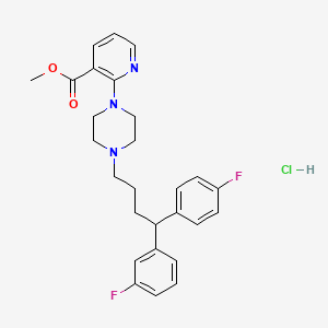 molecular formula C27H30ClF2N3O2 B1199003 2-(4-(4,4-Bis-(4-fluorophenyl)butyl)-1-piperazinyl)-3-pyridinecarboxamide CAS No. 150527-35-8