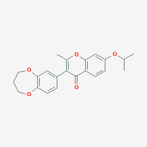 molecular formula C22H22O5 B11990032 3-(3,4-dihydro-2H-1,5-benzodioxepin-7-yl)-2-methyl-7-(propan-2-yloxy)-4H-chromen-4-one 