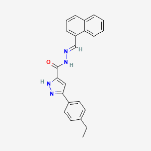 molecular formula C23H20N4O B11990068 3-(4-Ethylphenyl)-N'-(1-naphthylmethylene)-1H-pyrazole-5-carbohydrazide 