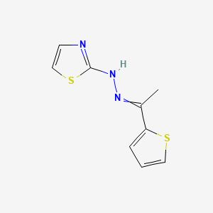 molecular formula C9H9N3S2 B1199007 Ethanone,1-(2-thienyl)-, 2-(2-thiazolyl)hydrazone 