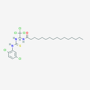 N-(2,2,2-Trichloro-1-(((2,5-dichloroanilino)carbothioyl)amino)ET)hexadecanamide