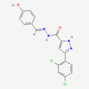 3-(2,4-dichlorophenyl)-N'-[(E)-(4-hydroxyphenyl)methylidene]-1H-pyrazole-5-carbohydrazide