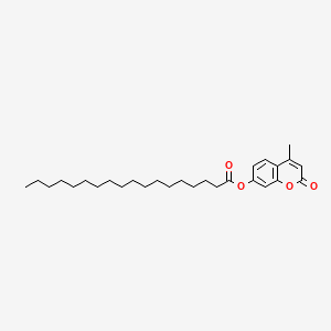 molecular formula C28H42O4 B1199015 Octadecanoic acid, 4-methyl-2-oxo-2H-1-benzopyran-7-yl ester CAS No. 79408-85-8