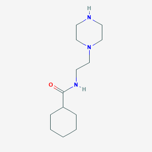 molecular formula C13H25N3O B11990180 N-(2-(1-Piperazinyl)ethyl)cyclohexanecarboxamide 