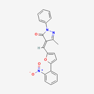 (4E)-5-methyl-4-{[5-(2-nitrophenyl)-2-furyl]methylene}-2-phenyl-2,4-dihydro-3H-pyrazol-3-one