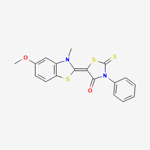 (5E)-5-(5-methoxy-3-methyl-1,3-benzothiazol-2(3H)-ylidene)-3-phenyl-2-thioxo-1,3-thiazolidin-4-one